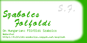 szabolcs folfoldi business card