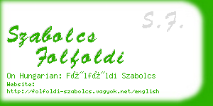 szabolcs folfoldi business card